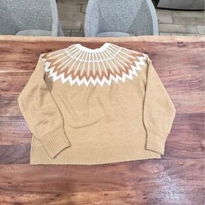 French  connectiontan and white vintage knit, sweaters size extra large